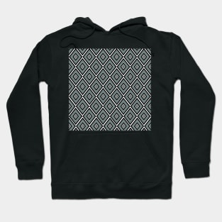 Black and grey diamond motif pattern Hoodie